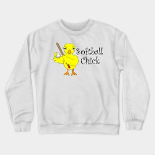 Softball Chick Narrow Crewneck Sweatshirt